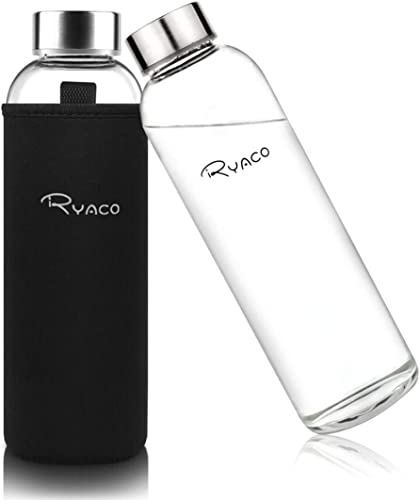 Ryaco Glasflasche 1 Liter /1l - 550ml - Trinkflasche...